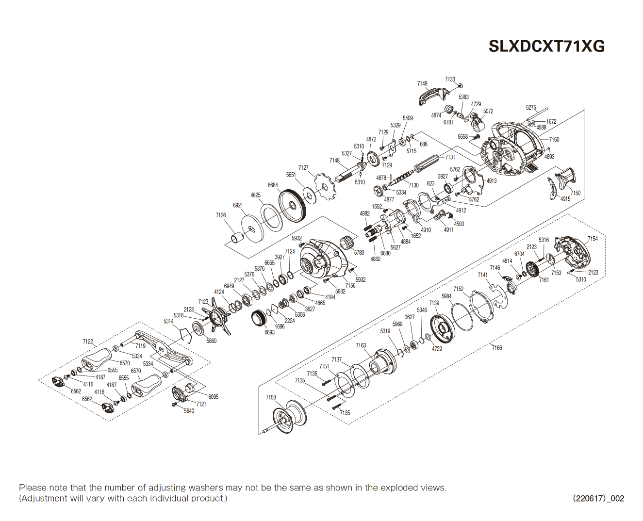 Ersatzteile für SLX 71 XT DC XG Linkshänder Rollen