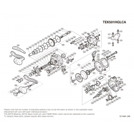 Ersatzteile für Tekota 501 A HG Line Counter (ft) Linkshänder Rollen