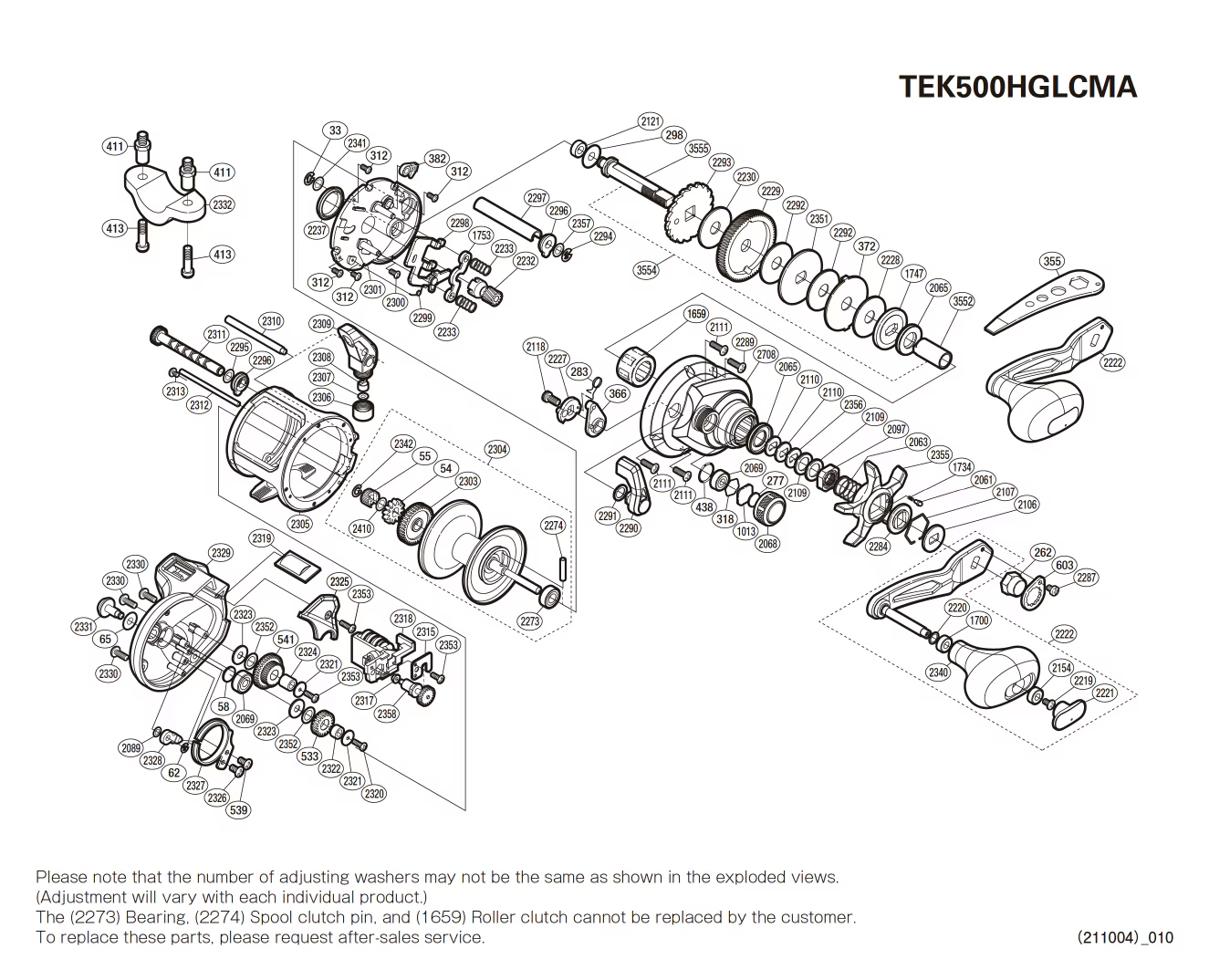 Ersatzteile für Tekota 500 A HG Line Counter (m) Rechtshändig Rollen