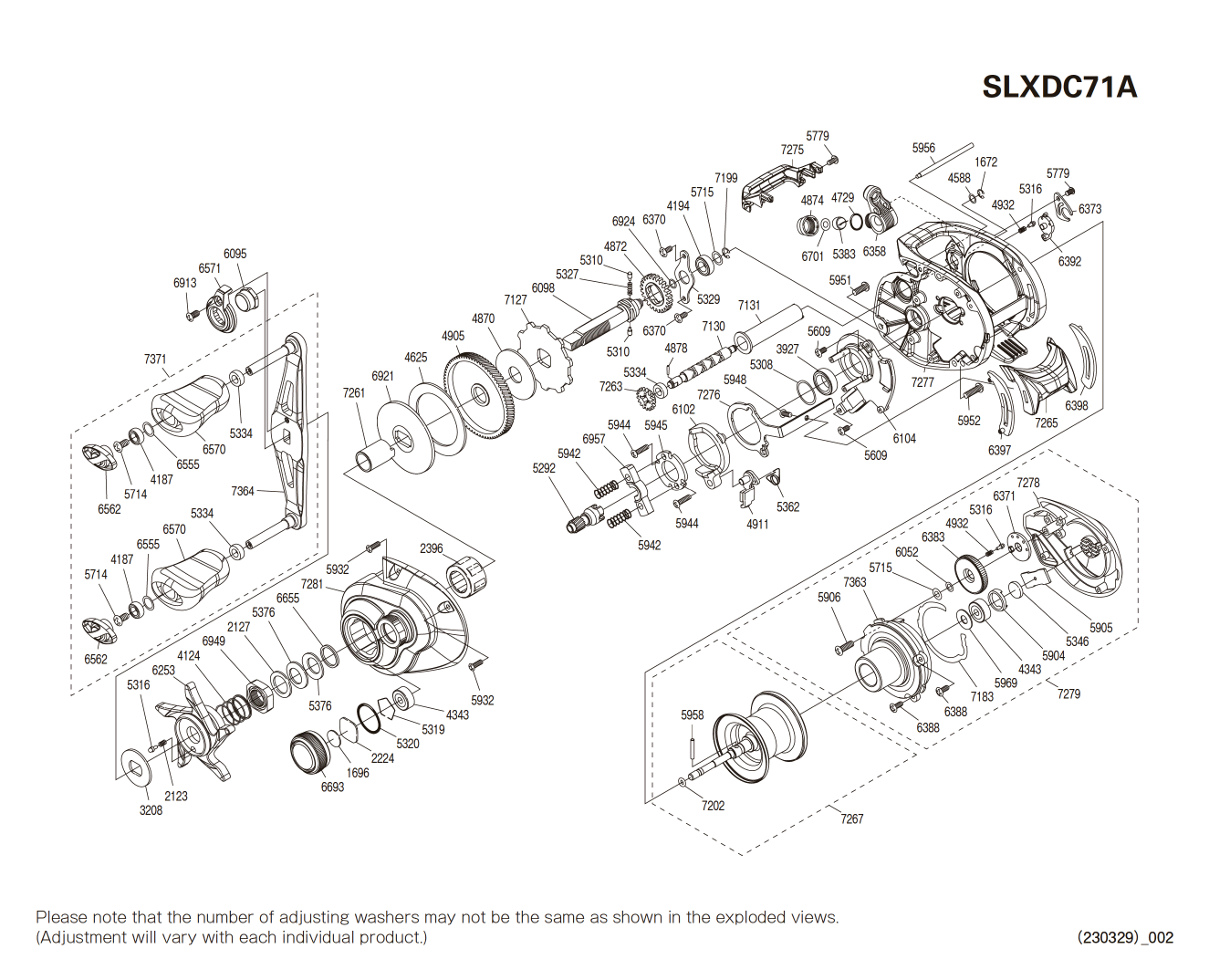 Peças de reposição para SLX 71 DC A canhoto