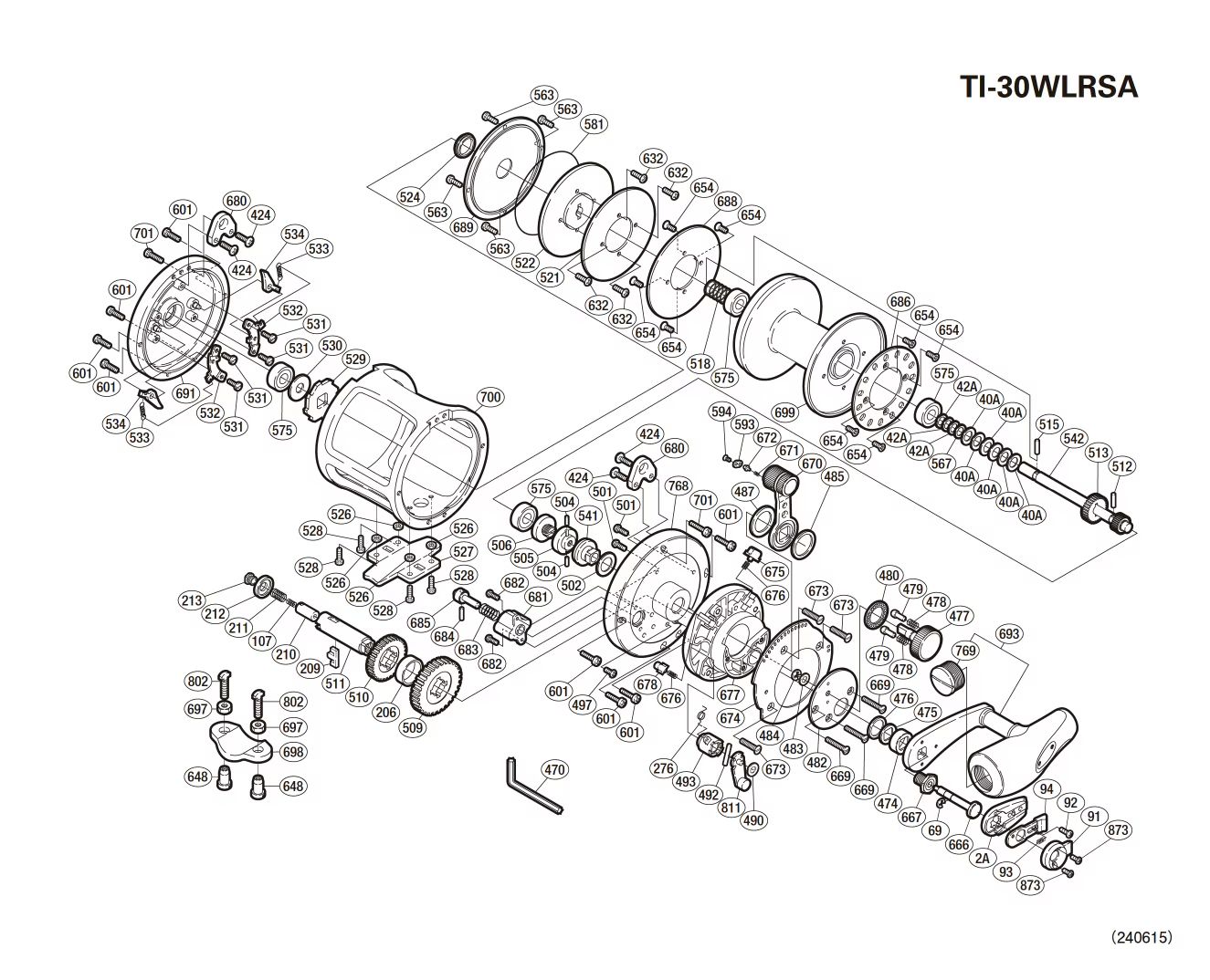 Pezzi di ricambio per Tiagra 30lb A WLRS destro