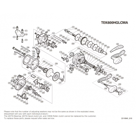 Despiece Carrete Tekota 600 A HG Line Counter (m) Diestro