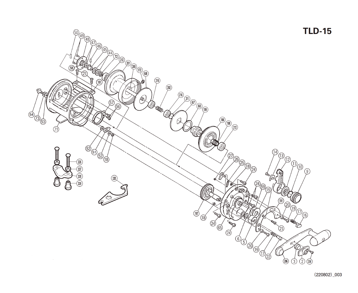 Pièces détachées TLD 15lb Droitier