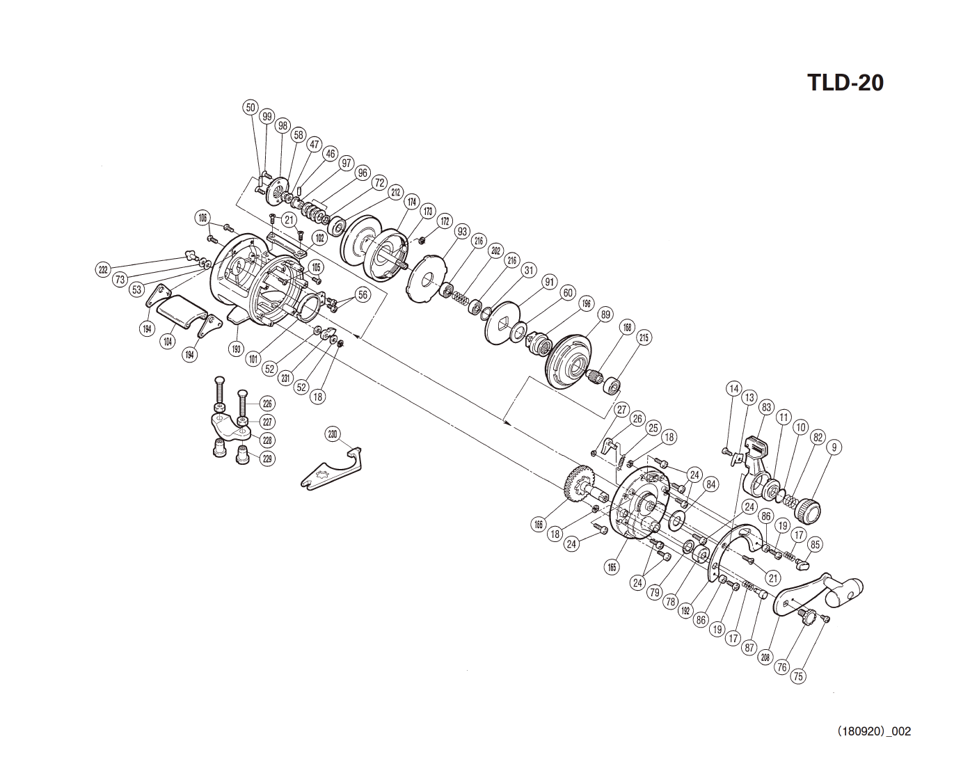 Pièces détachées TLD 20lb Droitier