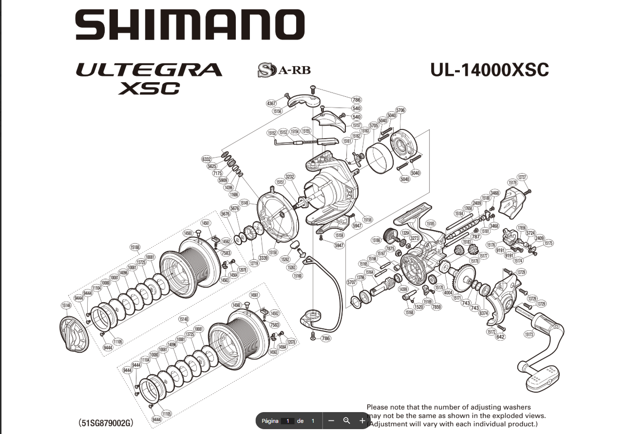 Despiece Carrete Ultegra 14000 XSC
