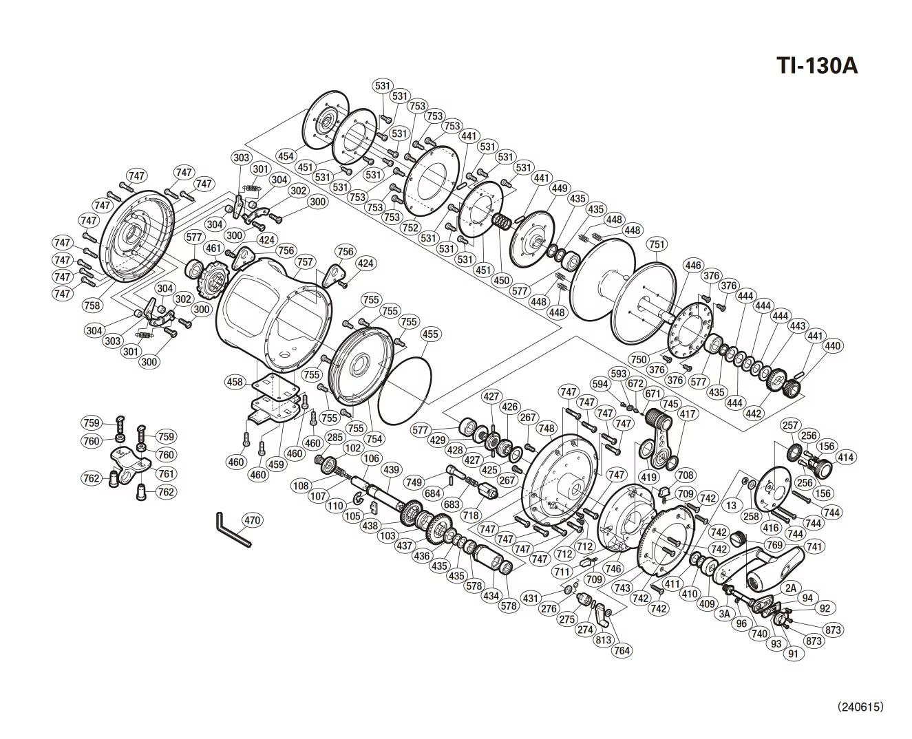 Peças de reposição para Tiagra 130lb A W destro