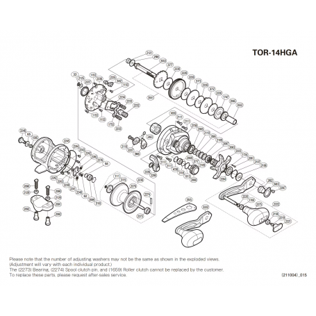 Onderdelen voor Torium 14lb A HG Rechtshandig molens