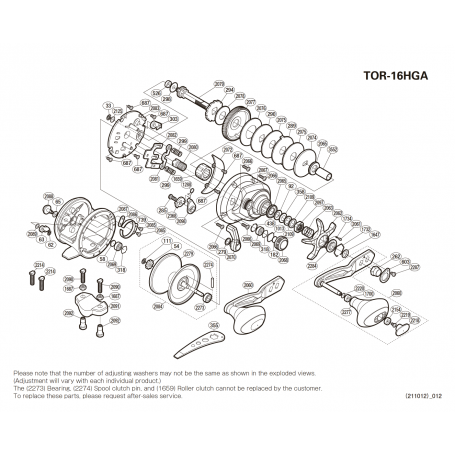 Torium 16lb A HG Sağlak Makaraları için Yedek Parçalar