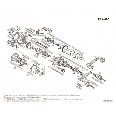 Tranx 400 A right-handed Reel Spare Parts