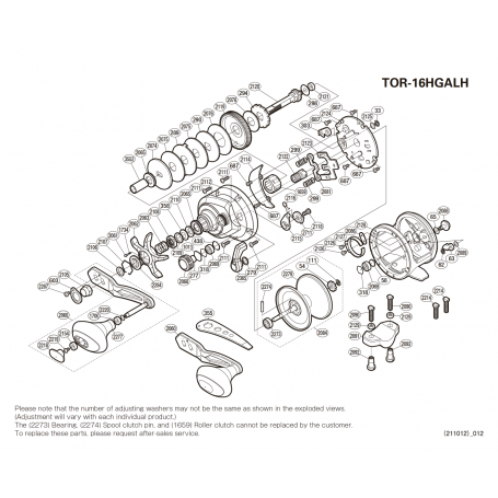 Pièces détachées Torium 16lb A HG Gaucher