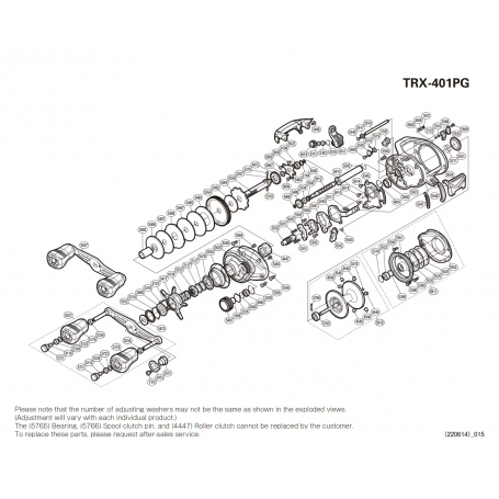 Onderdelen voor Tranx 401 A linkshandig molens