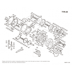 Onderdelen voor Tyrnos 20lb rechtshandig molens
