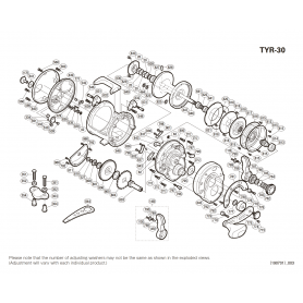 Peças de reposição para Tyrnos 30lb destro