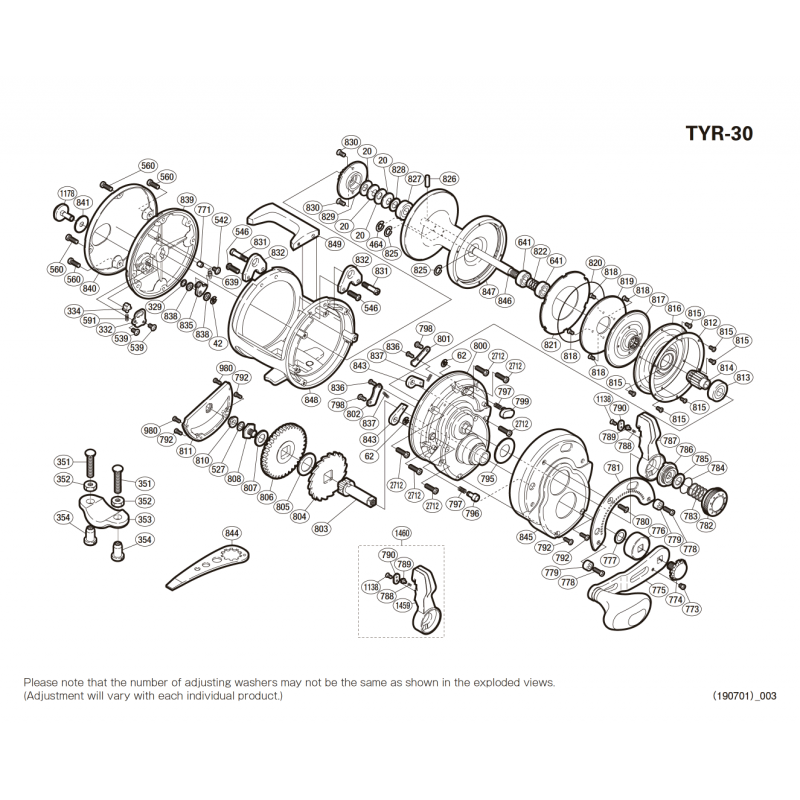 ▷ Tyrnos 30lb right-handed Reel Spare Parts【Mv Spools】