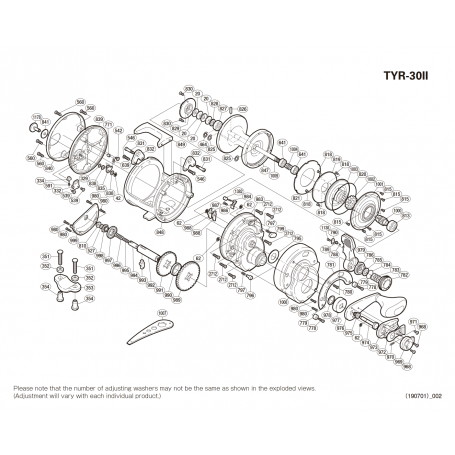Pièces détachées Tyrnos 30lb 2-Speed droitier