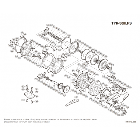 Pièces détachées Tyrnos 50lb 2-Speed LRS droitier