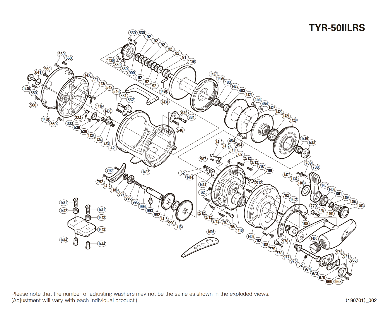 Pièces détachées Tyrnos 50lb 2-Speed LRS droitier