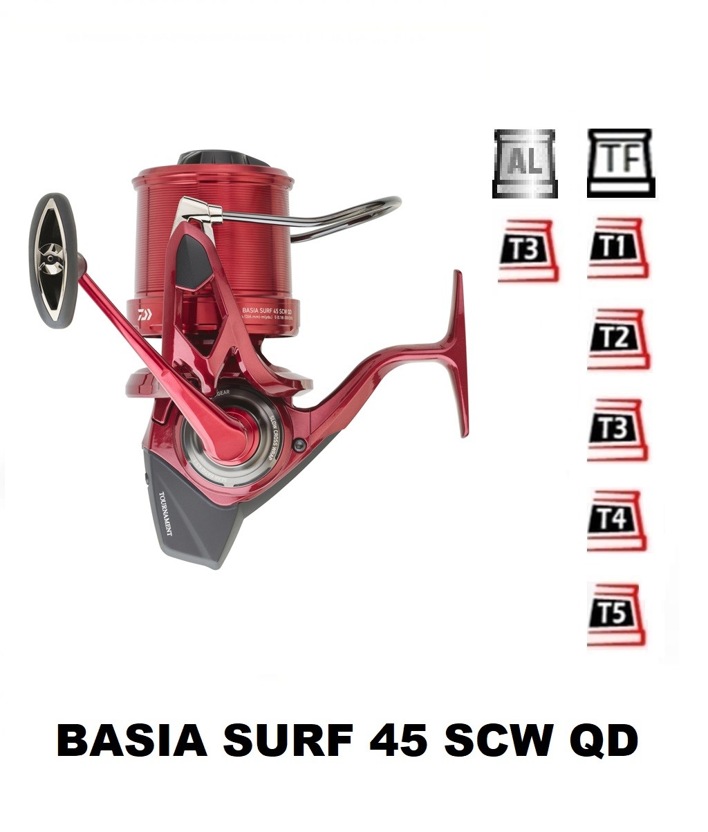 Ile uyumlu olta makinesi yedek kafalan Tournament Basia Surf 45 SCW QD